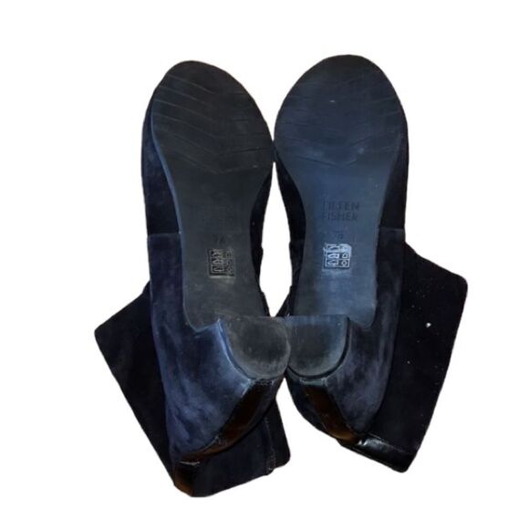 Eileen Fisher Black Suede Booties Size 7 1/2 - Picture 4 of 5